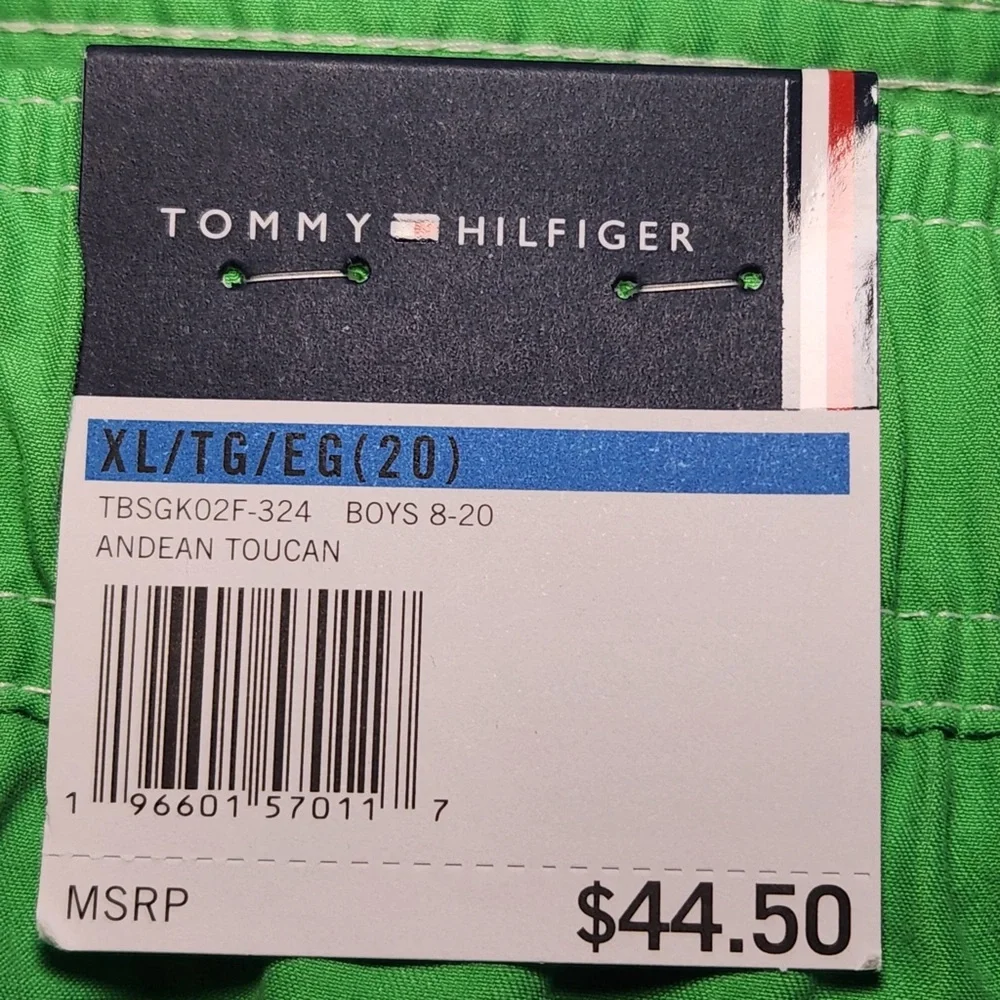 NWT Tommy Hilfiger Boys Tommy Script Swim Trunks with Liner‎ Preppy Classic